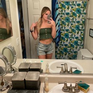 100% linen crop top